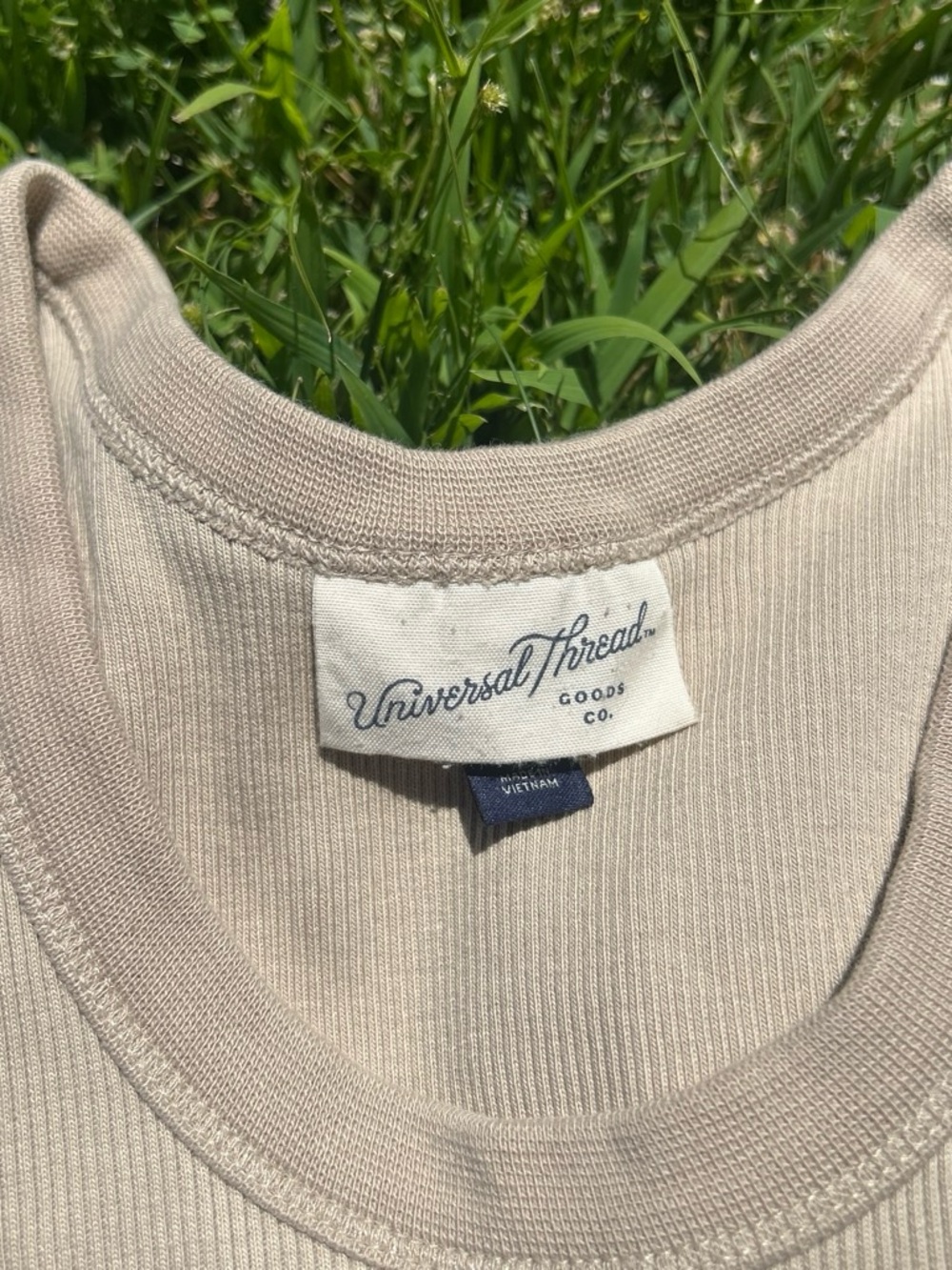 Universal Thread Women's Ribbed Tank Top — Beige - Picture 2 of 3